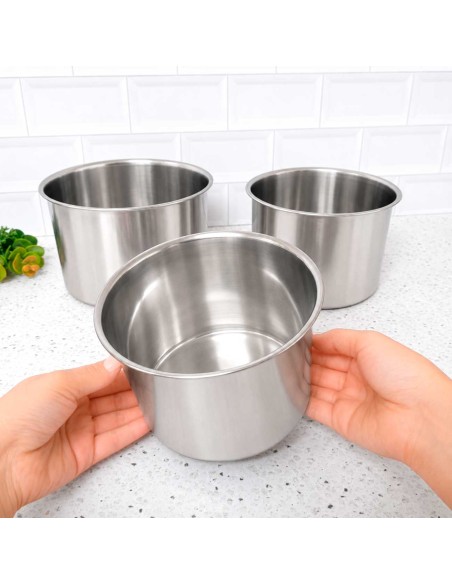 Porta Mantimentos Inox Lata Pote Tampa Armazenar 3L 2L e 1L