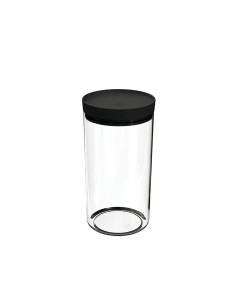 Porta Mantimentos Pote Transparente Tampa Preta 1,9L