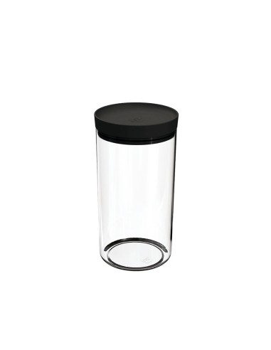 Porta Mantimentos Pote Transparente Tampa Preta 1,9L