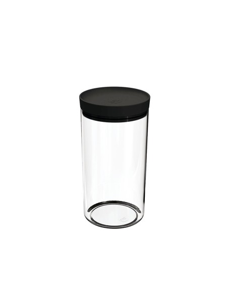 Porta Mantimentos Pote Transparente Tampa Preta 1,9L