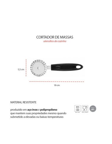 Cortador de Massas Carretilha Inox Corta e...