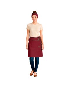 Avental de Cintura Vinho Couro Legítimo Marrom Cafe Bistro 2