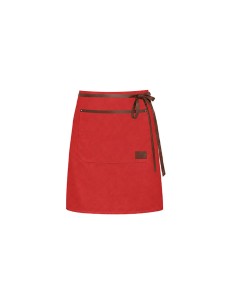 Avental de Cintura Vermelho Couro Legítimo Marrom Bar