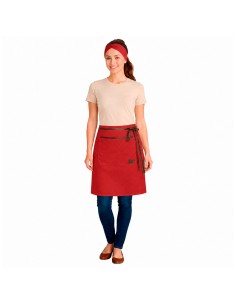 Avental de Cintura Vermelho Couro Legítimo Marrom Bar 2