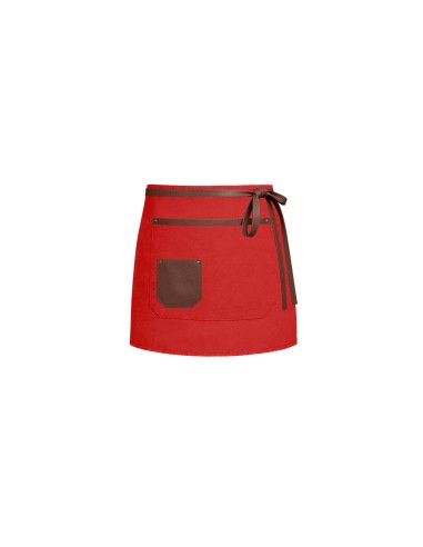 Avental de Cintura Vermelho Curto Couro...