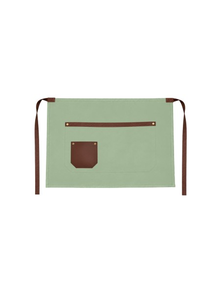 Avental de Cintura Verde Curto Couro Legítimo Marrom Cafe
