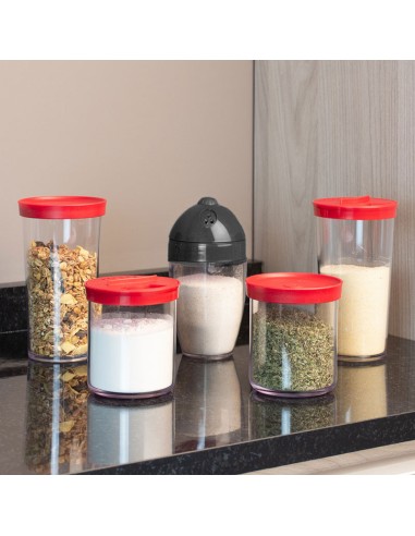 Porta Condimentos Pote Farinheiro Preto 300ml