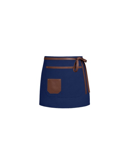 Avental de Cintura Azul Marinho Curto Couro Legítimo Bar