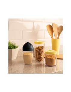 Porta Condimentos Pote Farinheiro Preto 300ml 2