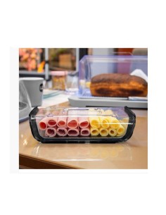 Porta Frios Preto Queijeira Pote Tampa Transparente 2