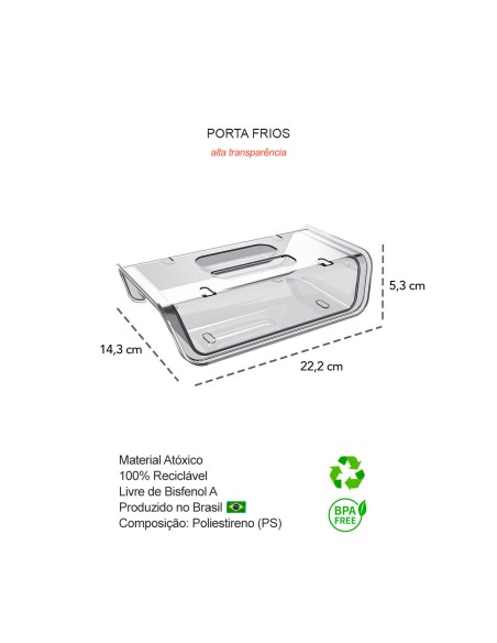 Porta Frios Queijeira Tampa Pote Transparente