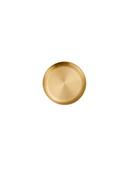 Prato Raso Dourado Sobremesa Lanche Buffet Aço Inox 17cm