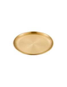 Prato Raso Dourado Bandeja Servir Buffet Restaurante Aço...