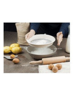 Peneira Sem Cabo Bege Marfim Utensilios ECO 2