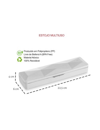 Estojo Bege Nude Multiuso Porta Oculos Talheres...