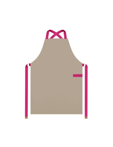 Avental Bege Alça Cruzada Rosa Pink Restaurante...
