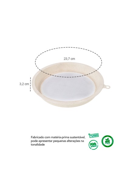 Peneira Sem Cabo Bege Marfim Utensilios ECO