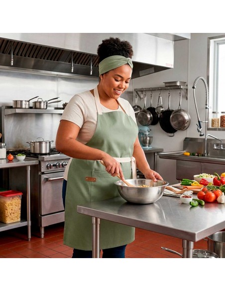 Avental Grande Verde Matte Plus Size Vegano Restaurante Bar