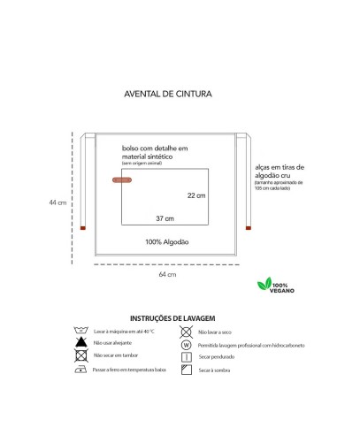 Avental de Cintura Azul Royal Algodão Cafeteria...