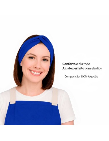 Faixa de Cabelo Turbante Bandana Azul Royal...