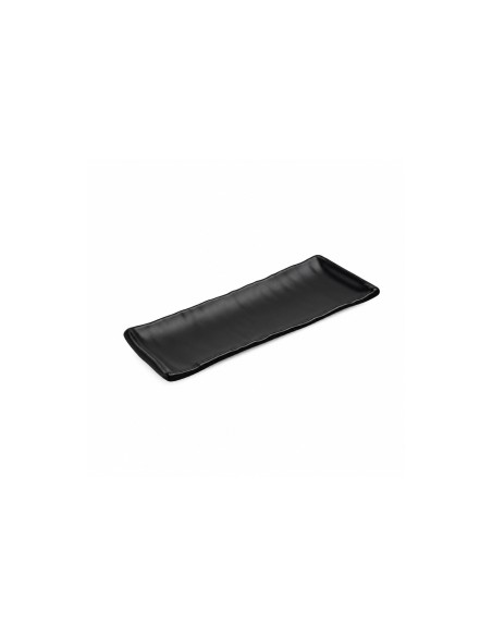 Travessa Prato Petisqueira Preto Melamina Sushi Lanches 24cm