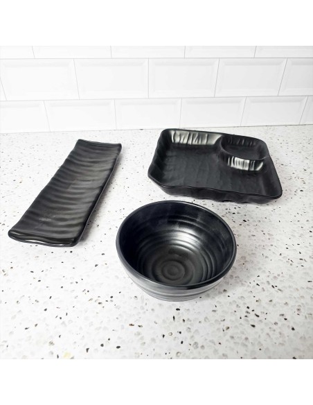 Tigela Bowl Cumbuca Caldo Sobremesa Melamina Preto 260ml
