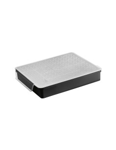 Porta Talheres Organizador Gaveta Multiuso Preto Tampa