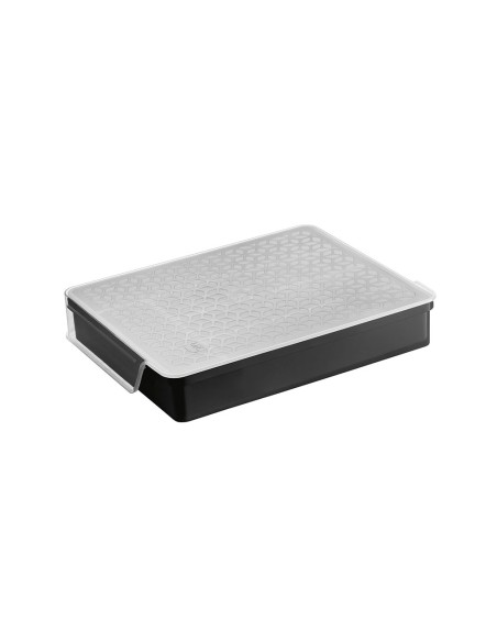 Porta Talheres Organizador Gaveta Multiuso Preto Tampa