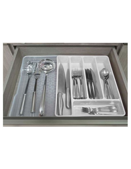 Porta Talheres Organizador Gaveta Multiuso Preto Tampa