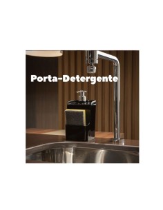 Porta Detergente Preto Dispenser Pia e Porta Esponja 500ml 2