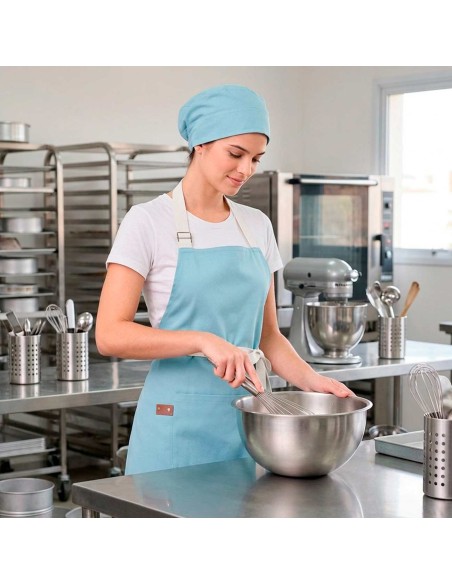 Avental Azul Claro Algodao Confeitaria Padaria Artesanato