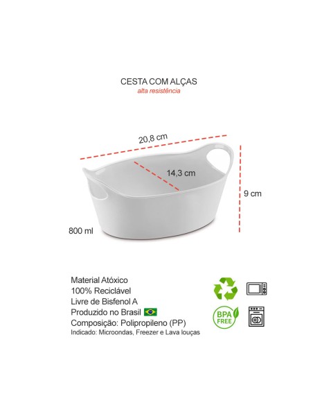 Cesta Pao Cestinha Cesto Organizador Preto Bar Petisco BPA Free