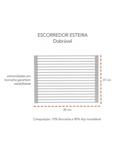 Esteira de Pia Escorredor Dobravel Inox e...