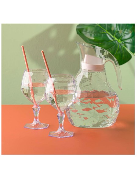 Jarra de Suco Transparente 2,3L Craquelado PS BPA Free