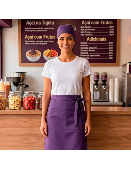 Bandana Touca Cozinha Roxo Açai Sorveteria Bar Restaurante