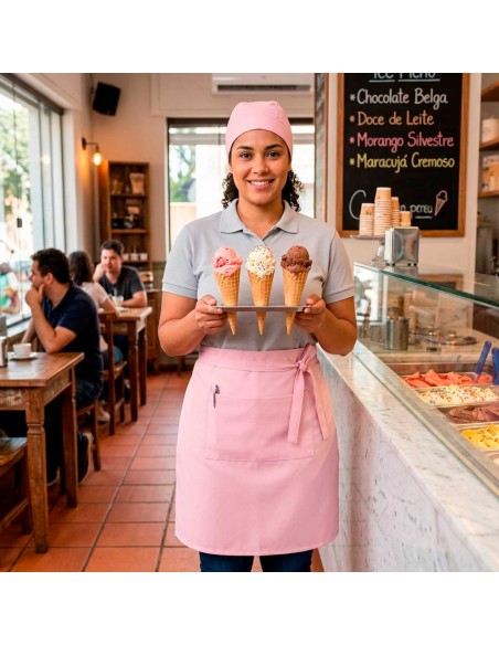 Bandana Rosa Touca Cozinha Confeitaria Doceria Bar Unissex