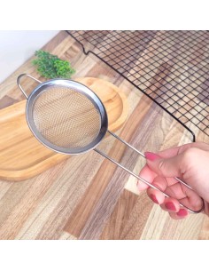 Peneira Pequena Aço Inox Cabo Cozinha Confeitaria 8cm 2