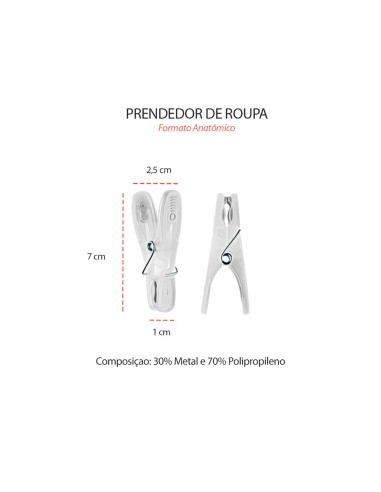 Prendedor de Roupa Formato Anatomico...