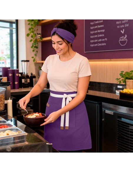 Avental de Cintura Roxo Açai Sorveteria Cafeteria Padaria
