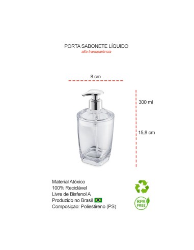Porta Sabonete Liquido Alcool Dispenser...