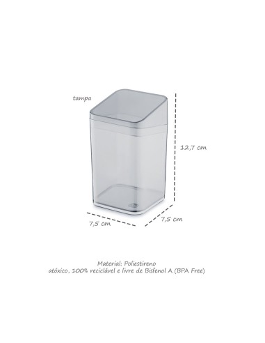 Porta Algodao e Cotonete Transparente Banheiro...