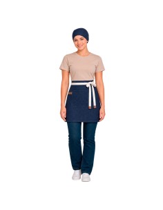 Avental de Cintura Jeans Azul Algodao Cafeteria Bar Vegano 2