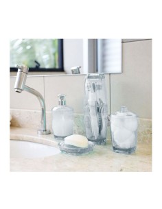 Porta Algodao Cotonete Transparente Banheiro 300ml 2