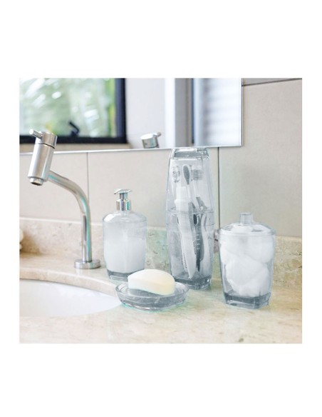 Porta Algodao Cotonete Transparente Banheiro 300ml