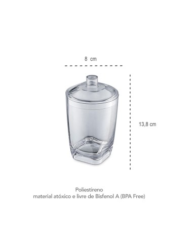 Porta Algodao Cotonete Transparente Banheiro 300ml