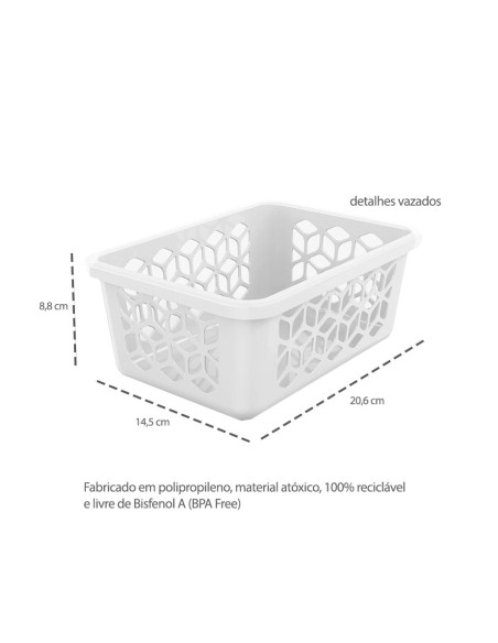 Cesto Organizador Caixa Pequena Cesta Branca 20cm