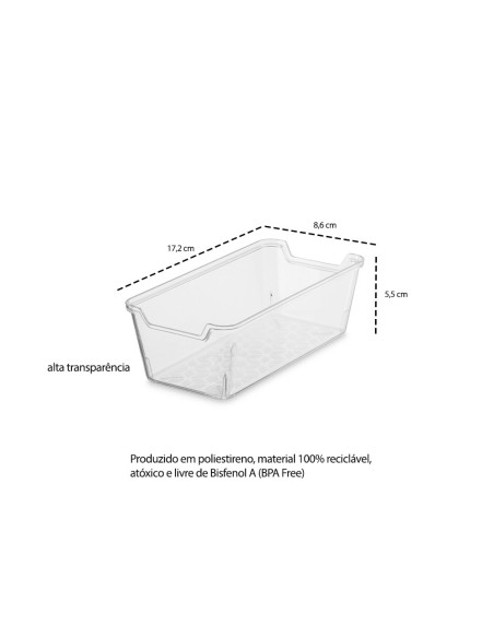 Organizador de Gaveta Caixa Transparente Cesto Pequeno