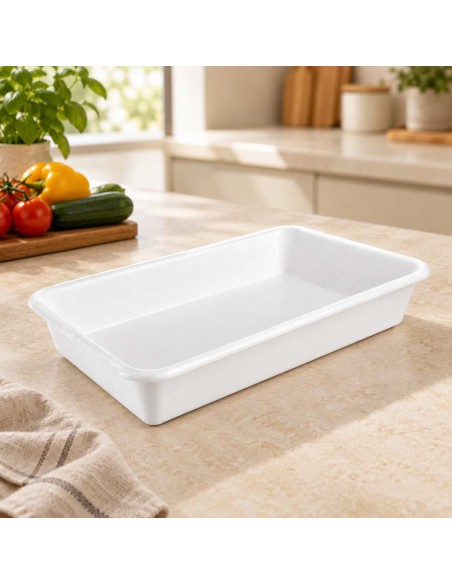 Bandeja Multiuso Organizador Cozinha Plástico Branco 12,5L