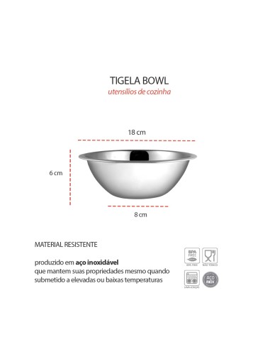 Tigela Bowl Pote Cumbuca Saladeira Pequena Aço...