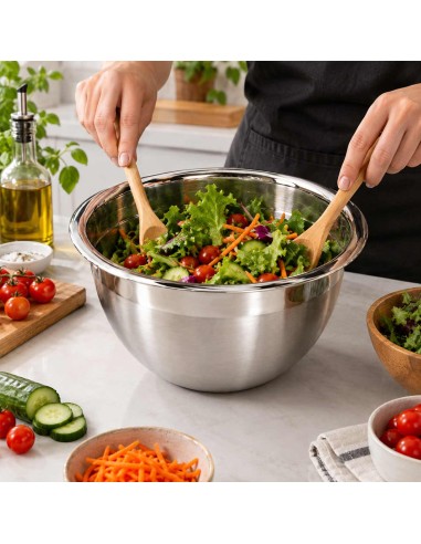 Tigela Bowl Aço Inox Escovado e Borda Polida 26cm